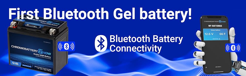 Chrome Battery Now - First Bluetooth Gel battery with Phone Connectivity