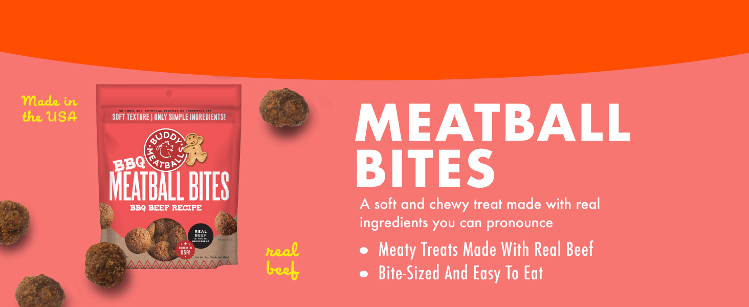 Meatball Bites: A soft &amp;amp; chewy treat made with real ingredients you can pronounce