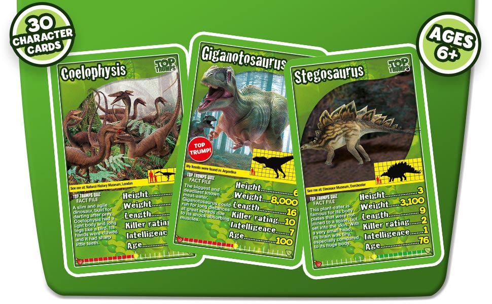 top trumps, card game, dinosaurs