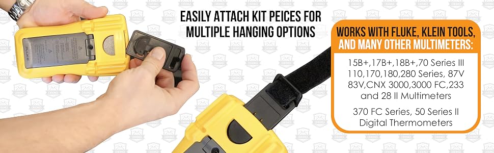 Universal Multimeter Magnet, Hook, and Clip Hanging Strap Kit | Works with Most Multitesters