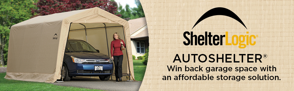 SHELTERLOGIC AUTOSHELTER - Win back garage space with an affordable storage solution.