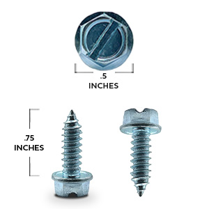 Measurement Card, #14 Screw, 3/4&amp;amp;#34; screw, License Plate Screw
