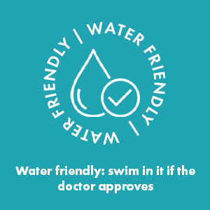 Water friendly: swim in it if the doctor approves