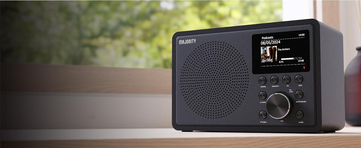 The Touro Radio features an LCD display, providing easy navigation and visibility of your settings