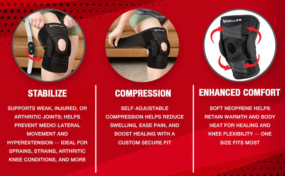 knee brace to stabilize compression and comfort