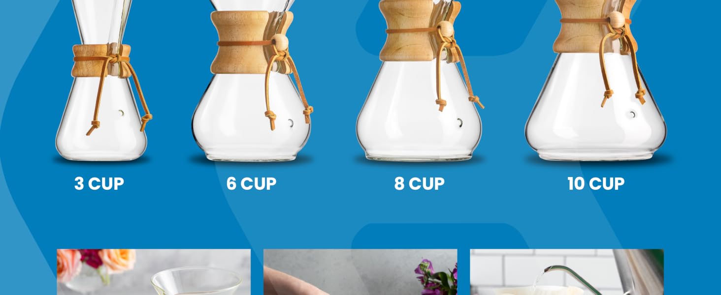 chemex coffee maker pour over brewer filters carafe glass kettle reusable classic drip coffee