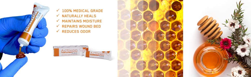 activon is 100% medical grade naturally heals maintains moisture repairs wound bed and reduces odor