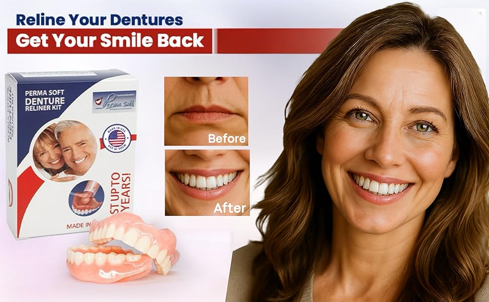 Perma Soft denture reline kit, denture liners, permanent denture reline kit, denture reliner