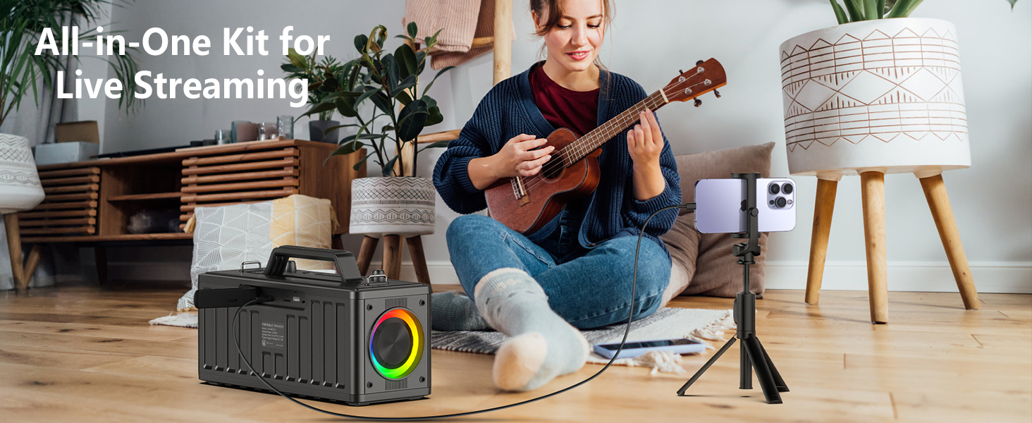 karokee machine with bluetooth and wireless microphone for adults