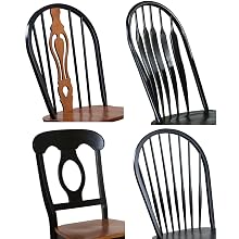 traditional,spindle,arrowback,napoleon,keyhole,chairs,set of 2