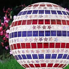 HGY434 - 10&amp;#34; Diameter Indoor/Outdoor Patriotic Glass Stars and Stripes Gazing Globe Yard Decoration