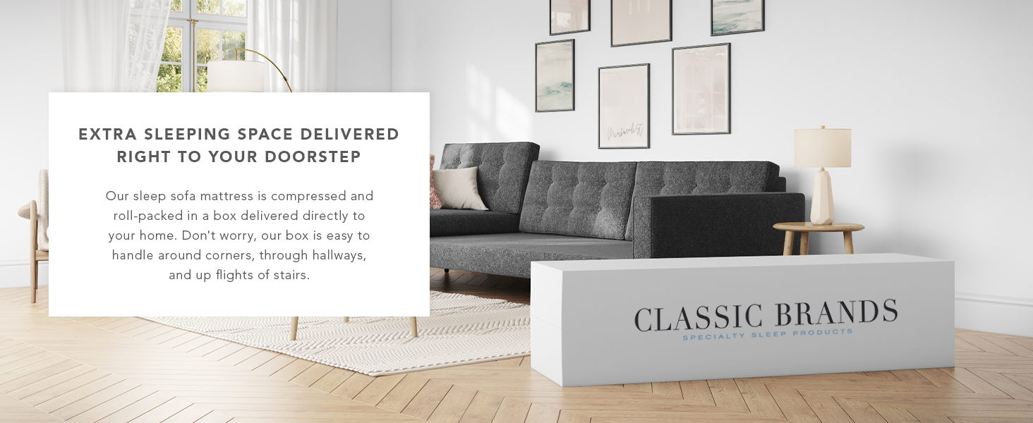 Classic Brands 4.5-Inch Cool Gel Memory Foam Replacement Mattress for Sleeper Sofa Bed