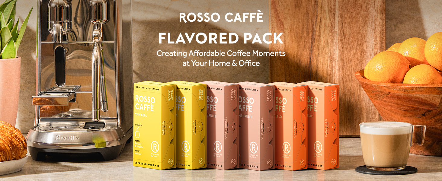 Rosso Caffe Reserve Flavor Pack Compatible with Original Nespresso Pods