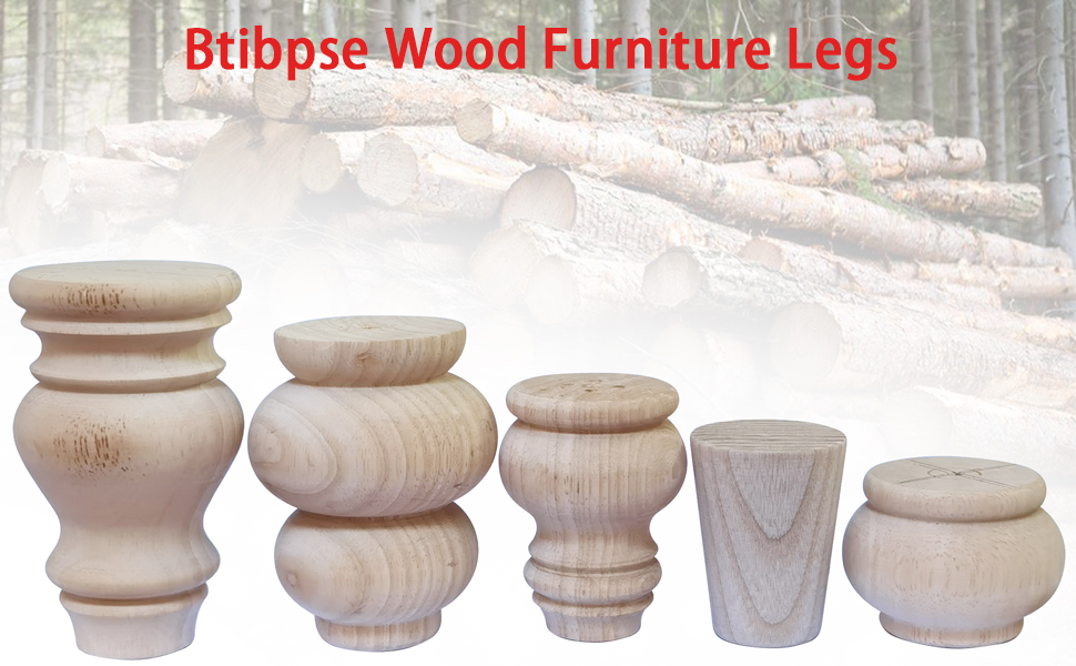 Wood furniture legs Set of 4