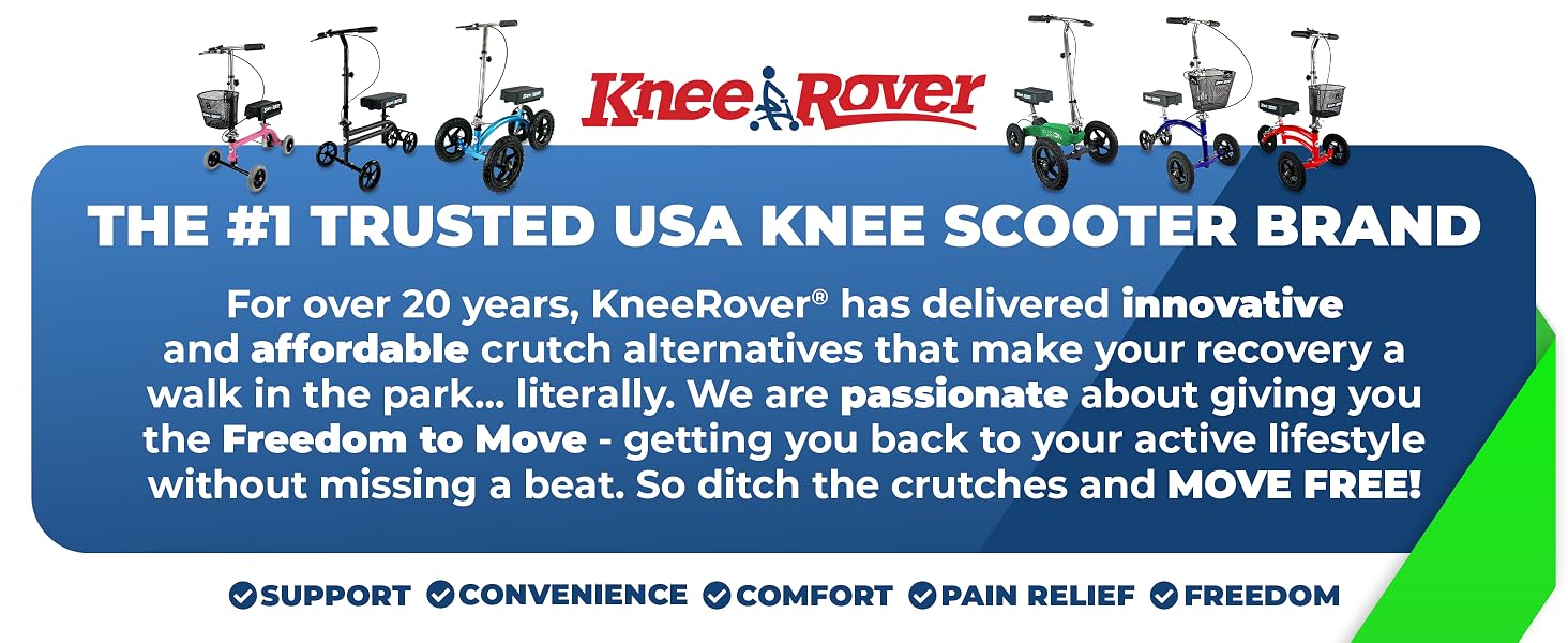 Kneerover scooter knee scooter broken foot surgery ankle injury knee walker rolling foldable scooter