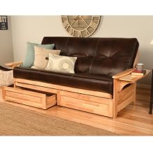 Futon, Sofa, Couch, Frame, Sleeper, Hide a Bed, Frame, Wood, Solid, Storage, Drawers, Mattress, Bed