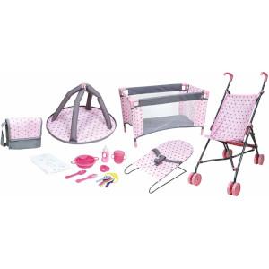 Lissi:5:Piece:Doll:Deluxe:Nursery:Play:Set:with:8:Accessories:Role:Toy