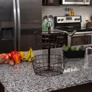 2-Tier Basket, Wire Basket, Fruit Basket, Kitchen Organizer, Counter Basket, Wire