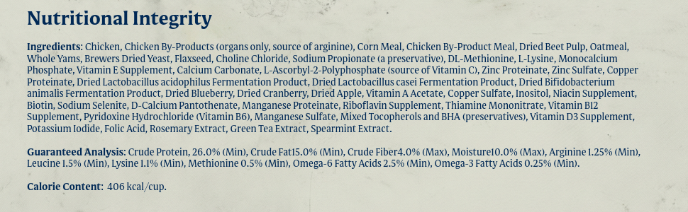 nutritional integrity