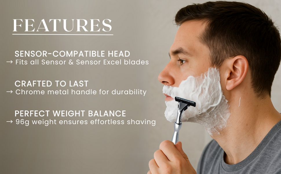 Taconic Shave, Gillette Sensor &amp;amp; Sensor Excel Compatible Heavyweight Triple Blade