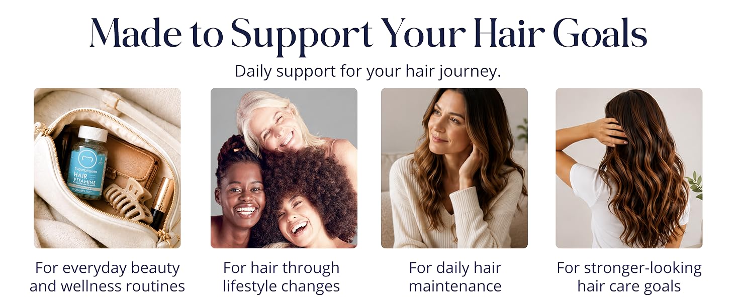 Hair wellness gummies for daily maintenance and healthy-looking hair goals