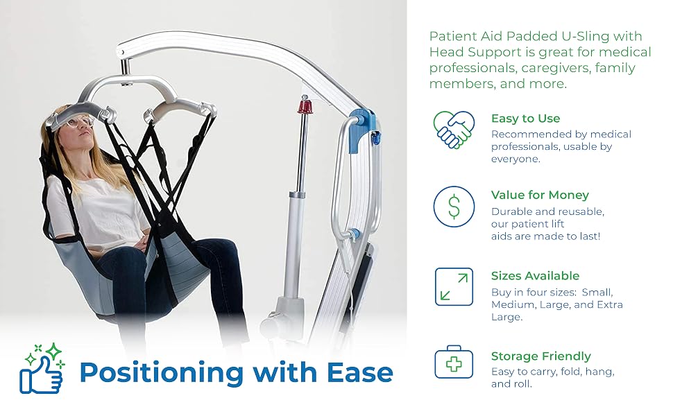 Patient Aid Padded U-Sling with Head Support - Positioning with Ease