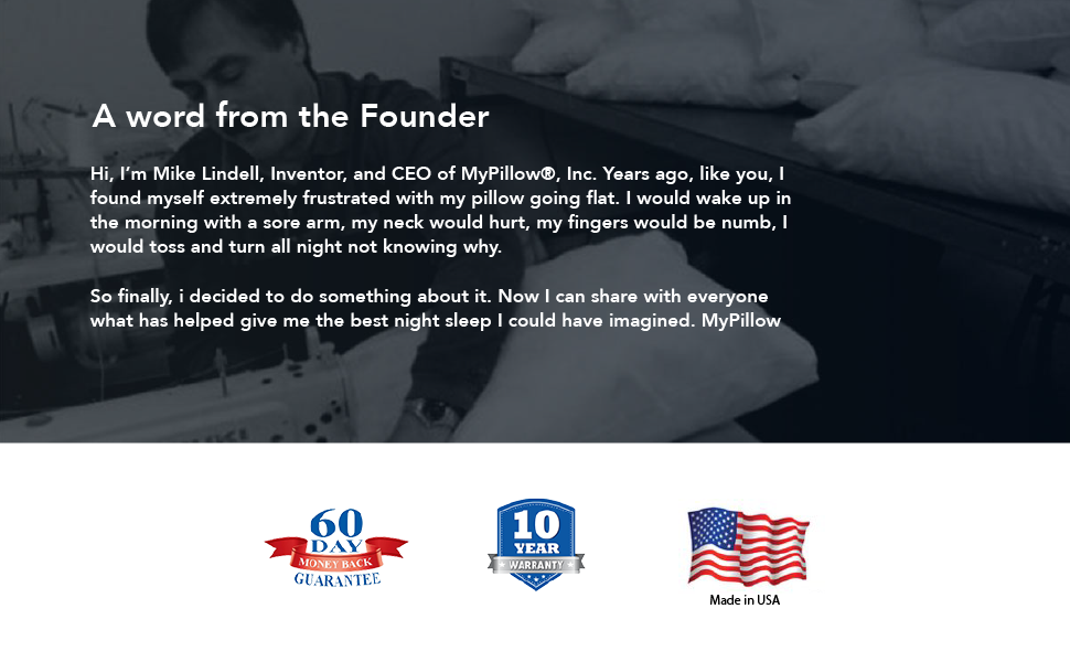Mike Lindell inventor of my pillow story