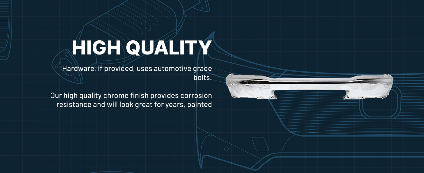 Bumper - Chrome, Primed, Paint to Match - High Quality - 10067