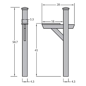 Hazelton Mailbox Post dimensions