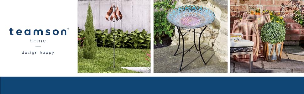 Teamson Home logo with images versatile fire pits