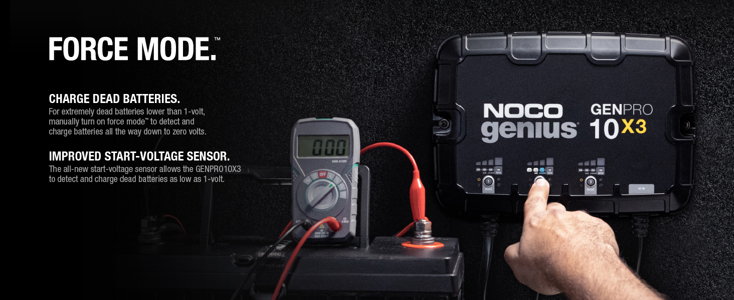 NOCO Genius GENPRO10X3, 3-Bank, 30A, Smart Marine Charger, 12V Onboard Battery Charger, Maintainer
