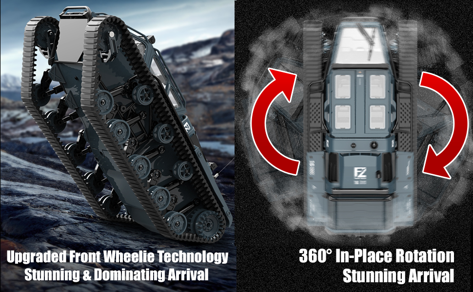 Upgraded Front Wheelie Technology and 360° In-Place Rotation