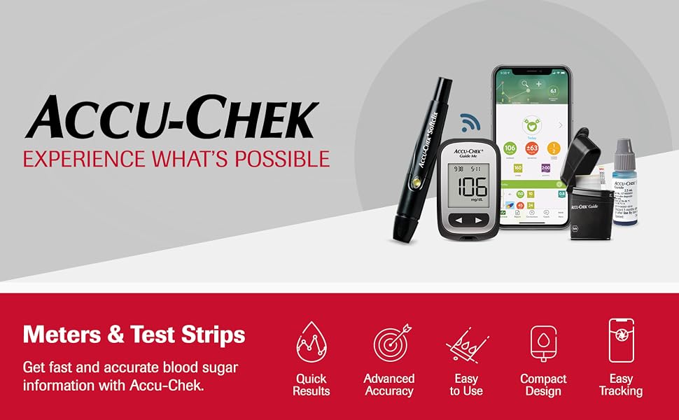 Accu Chek blood sugar test strips provide advanced accuracy and quick results. Check compatibility