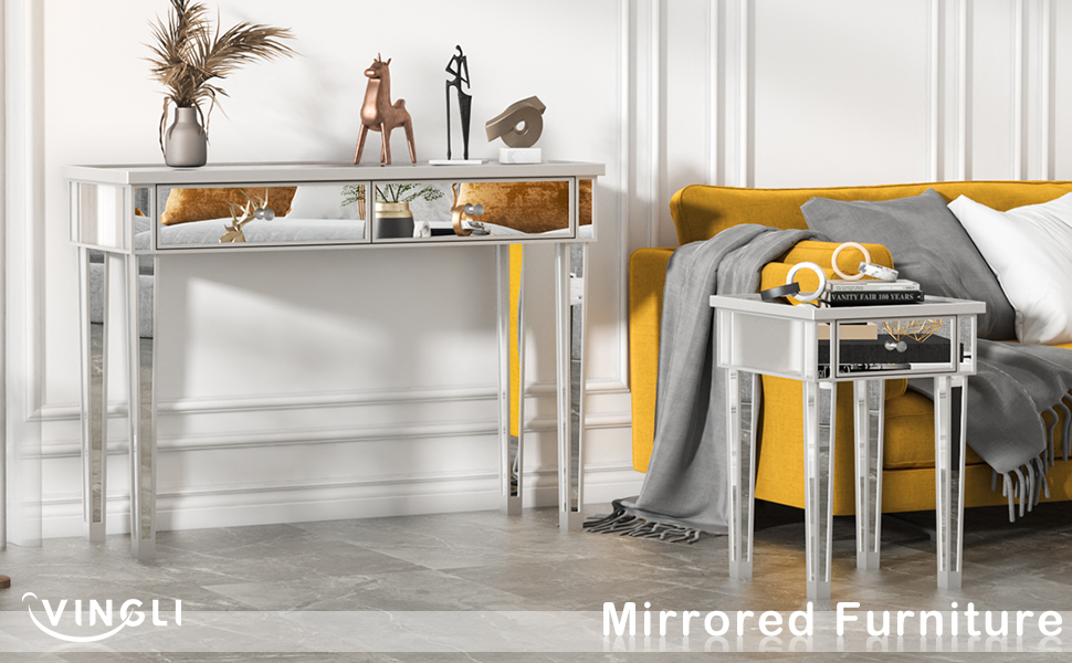 mirrored table