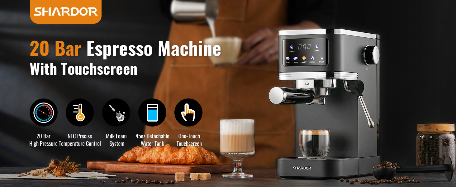 20 Bar Espresso Machine With Touchscreen