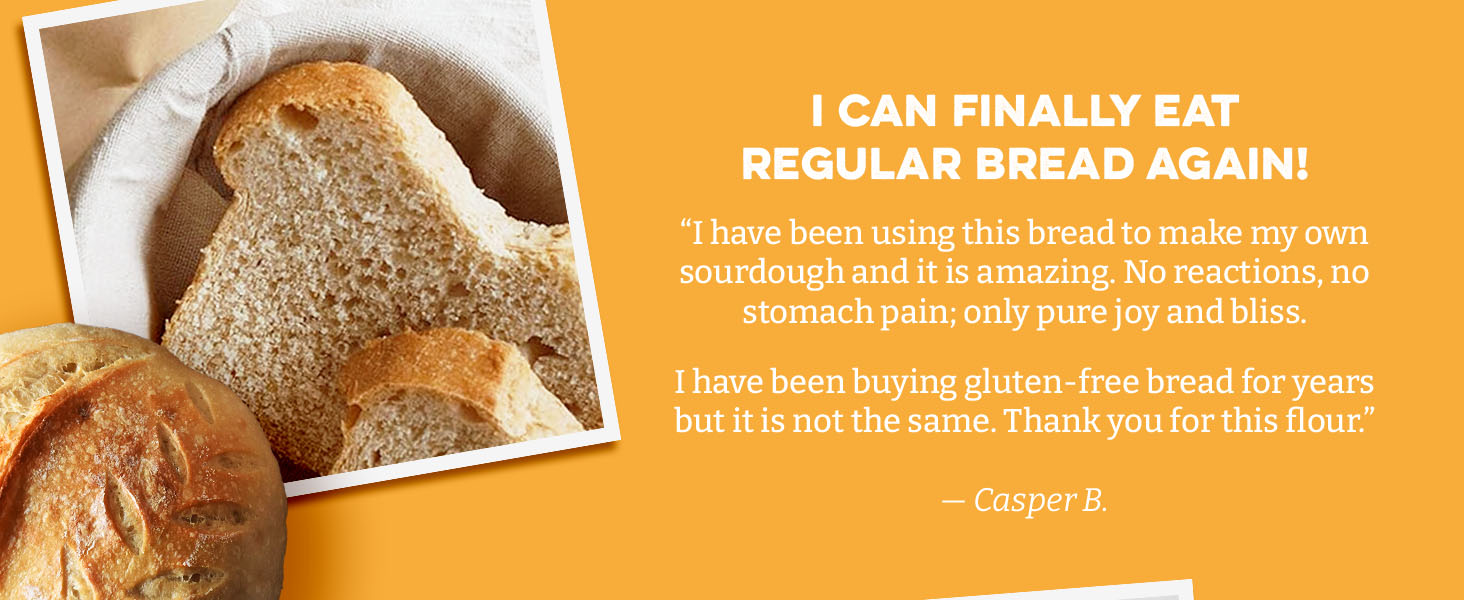 Organic Heritage Wheat Flour - Helps people eat regular bread again. Great for gluten sensitivity