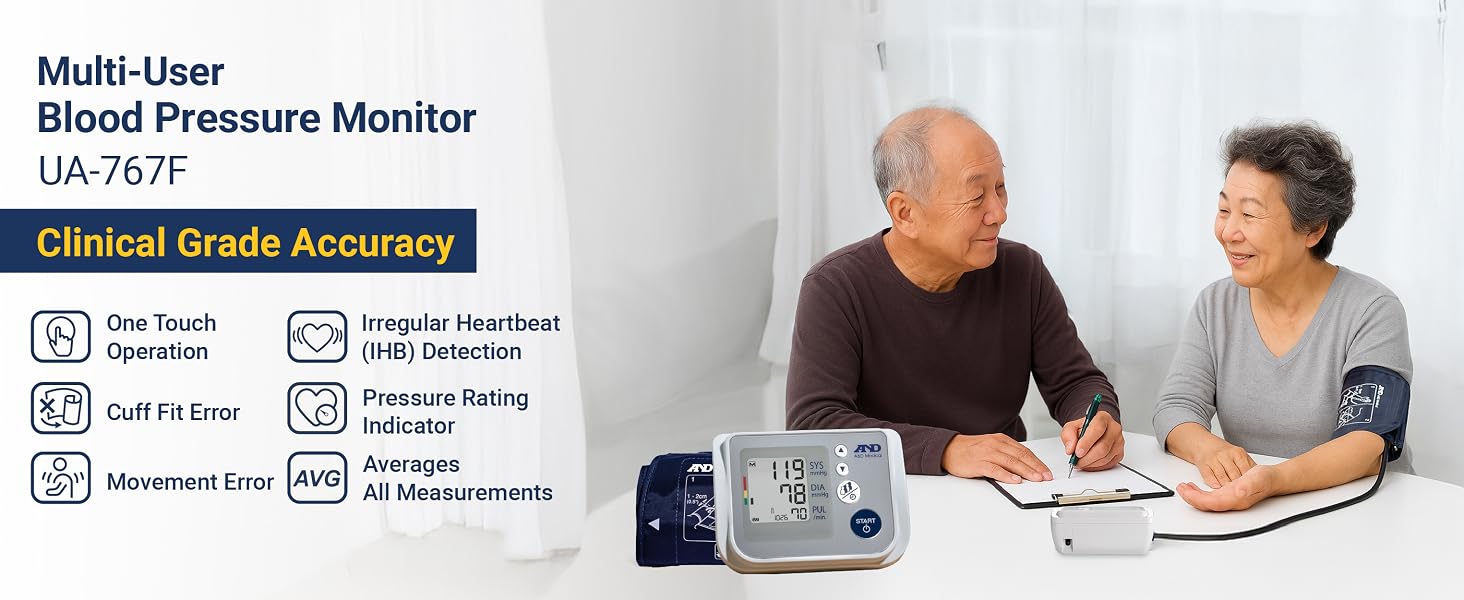 AD Medical.UA-767F - B00ZTTAV5Q Multi user Blood Pressure Monitor Clinical Grade