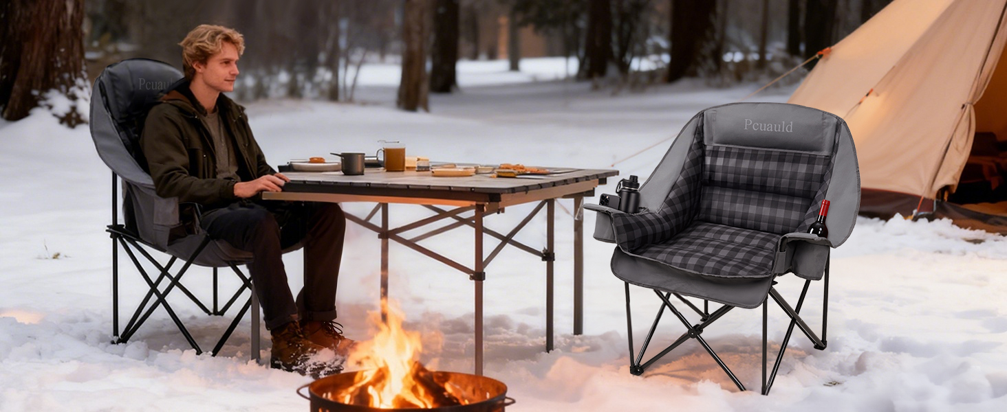 Outdoor oversized CAMPING Chairs in winter
