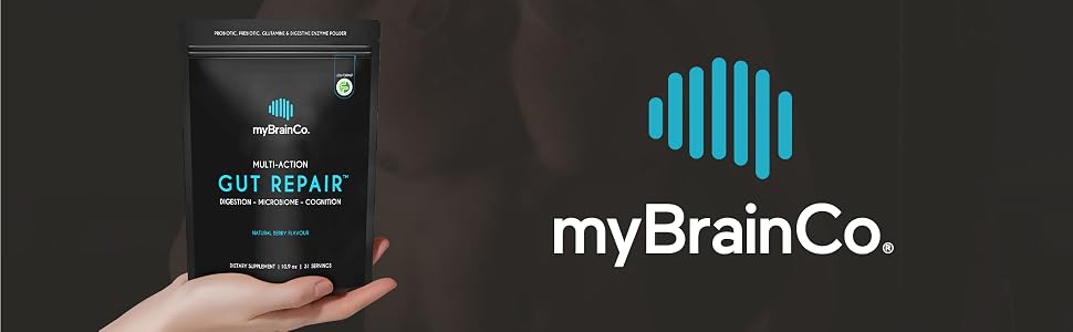 Gut Repair bag and myBrainCo logo