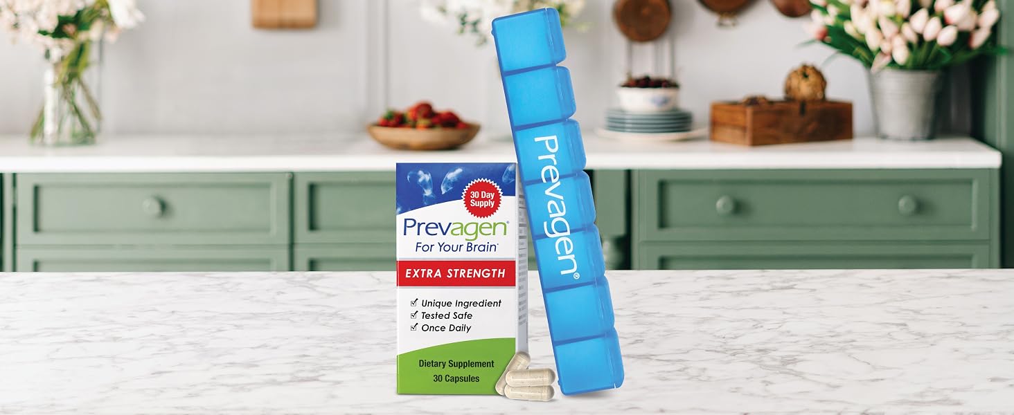 Prevagen Extra Strength 30 capsules on kitchen counter