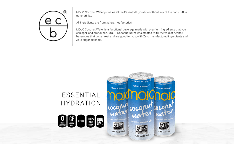 MOJO Zero Sugar Sports Drink, Coconut Water Electrolytes &amp; Vitamins, 12 Pack
