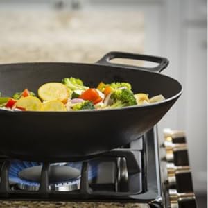 wok; grilling wok; cast iron wok; cast iron grilling wok; iron wok; outdoor cooking; bbq; grilling;