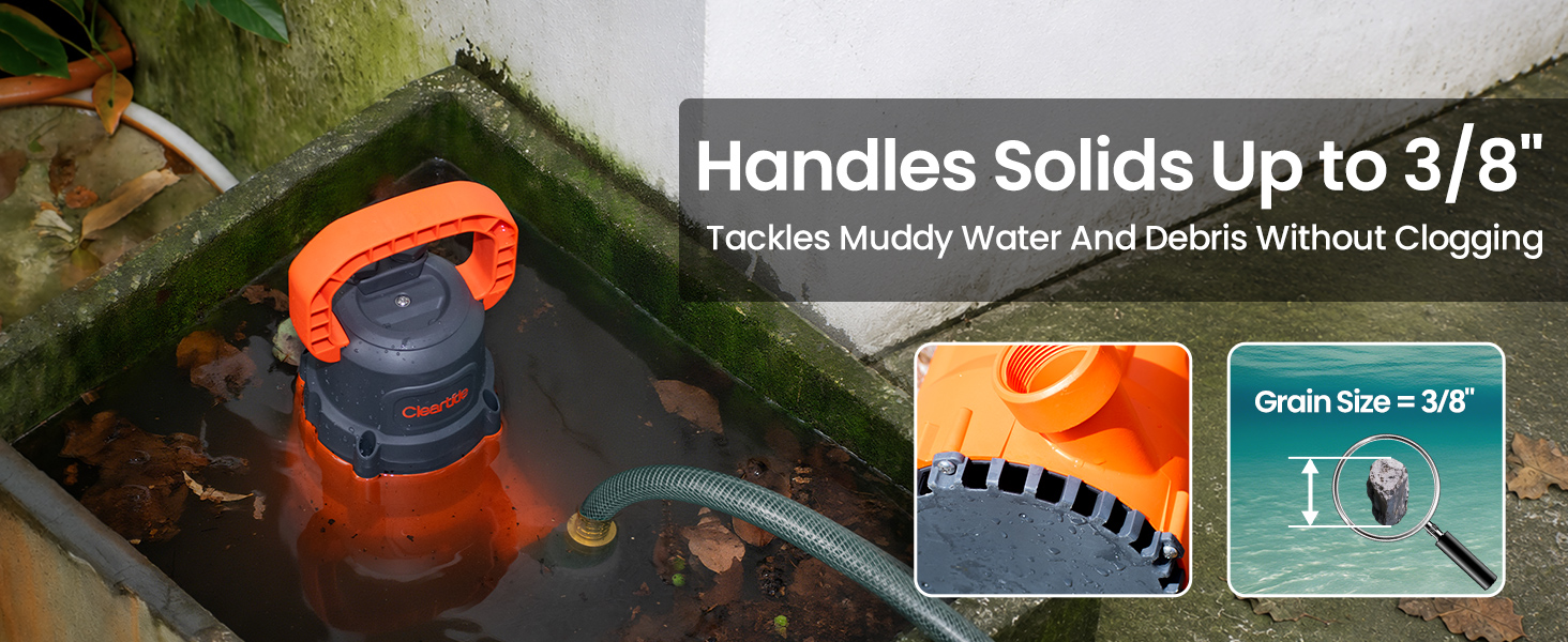 Cleartide Stainless Steel Submersible Utility Water Pump