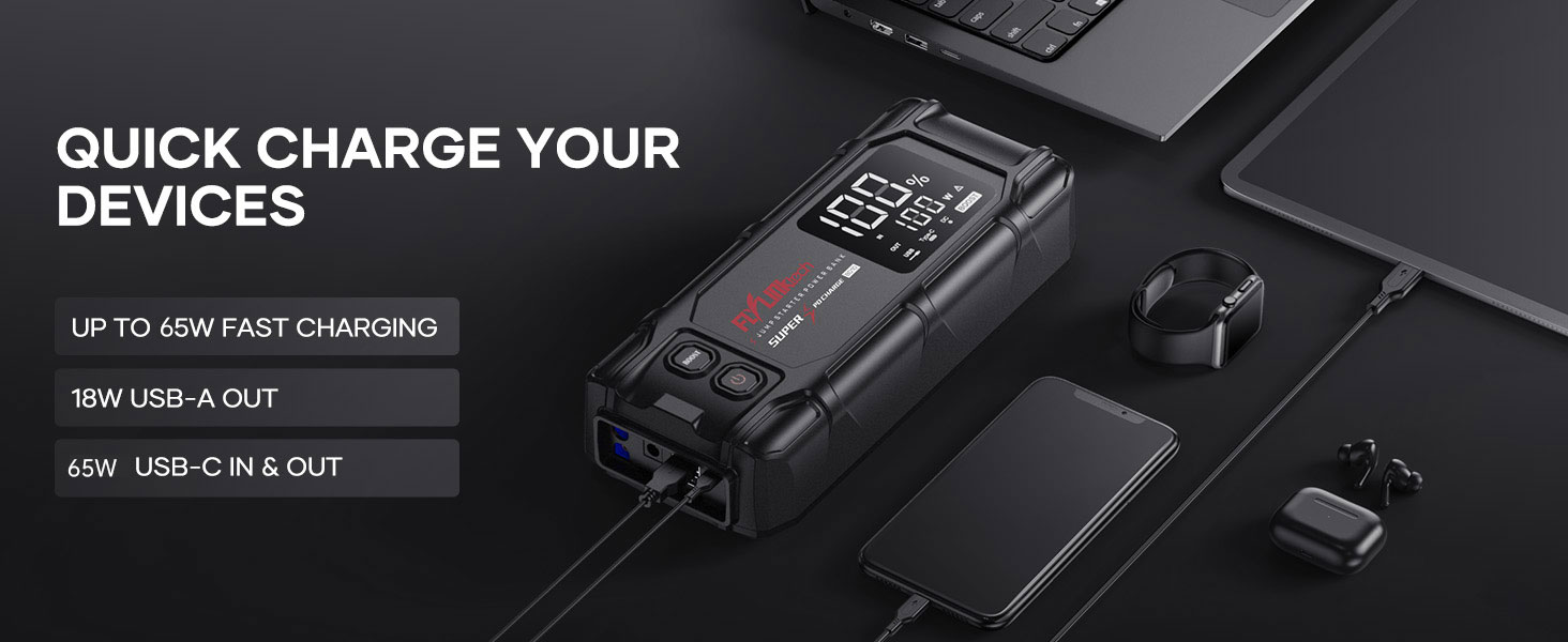 PD65W Fast charger jump starter