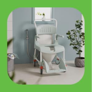 pan portable transfer bathroom footrest transport compact self-propelled armrest mobility home help