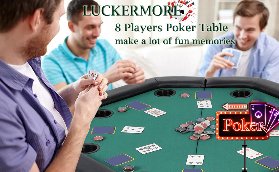 LUCKYERMORE Folding Poker Table