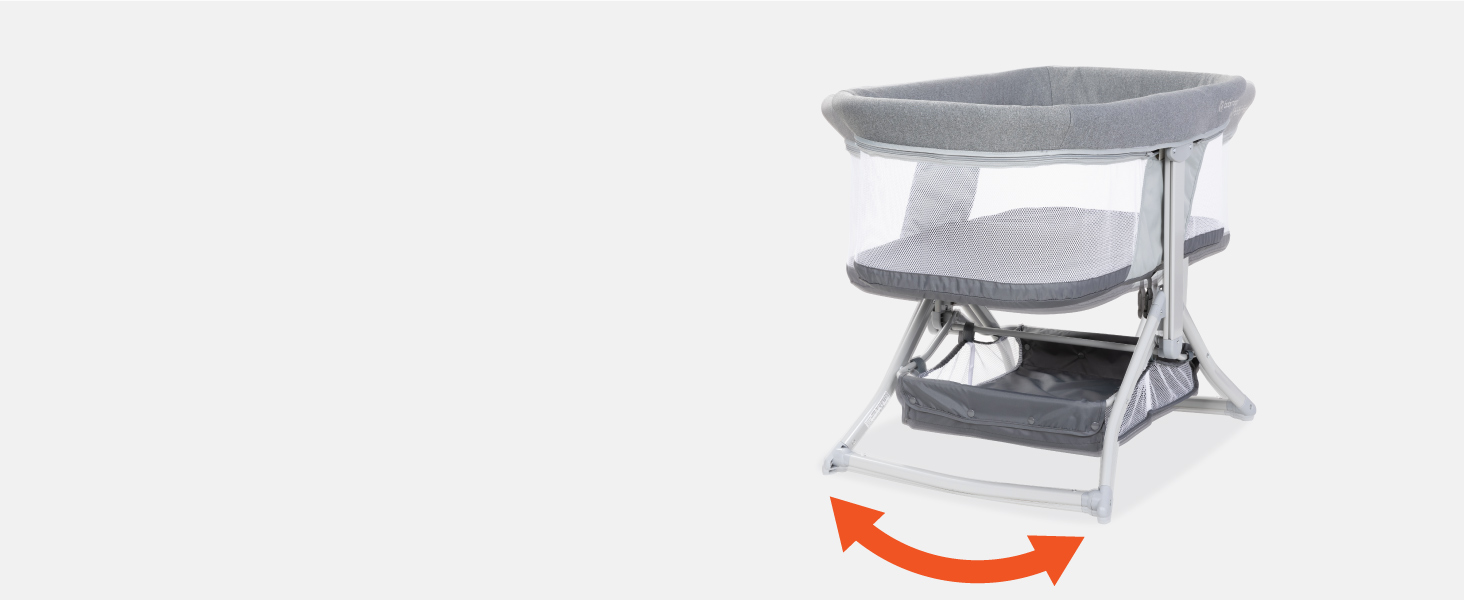 Quick-Fold 2-in-1 Rocking Bassinet easily converts from a bassinet into a Rocker