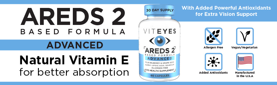AREDS 2 Advanced Allergen Free, Antioxidants, Manufactured in USA