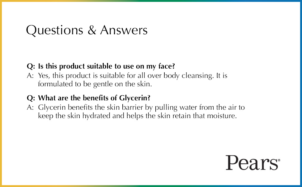 Pears Soap Questions and Answers