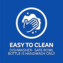 easy to clean, dishwasher safe bowl, hand wash bottle
